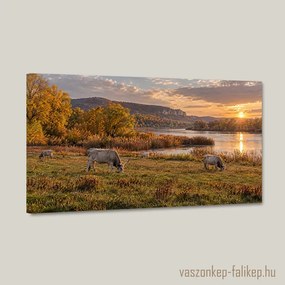 Alkony a folyón vászonkép – kézműves minőség 40x23 cm