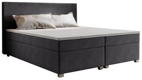 Franciaágy  Boxspring 160 cm Simon (sötétszürke) (matraccal, tárolóhely nélkül). 1047335