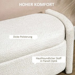 HOMCOM Tárolós pad, előszobai pad, cipőpad, kárpitozott, krém-bézs