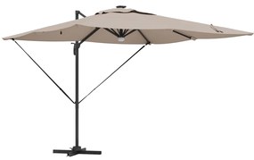 Konzolos Roma Napernyő LED-del Taupe 286x285x270 cm Alumínium
