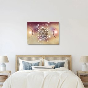 Kép - Mandala elemekkel (üvegen) (70x50 cm)