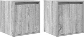 vidaXL 2 db szürke sonoma falra szerelhető éjjeliszekrény 38x34x40 cm