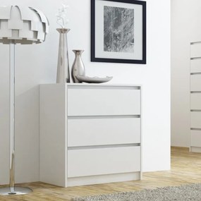Drohmo K3 fiókos szekrény, 70x78x43 cm, fehér