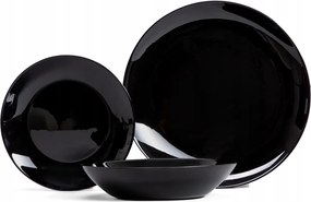 Capri étkezőgarnitúra fekete 18 részes Homla