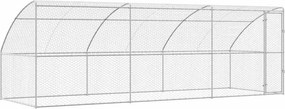 vidaXL Kutyaház tárolóval 3 pcs Ezüst 6 x 2 x 2 m Horganyzott acél