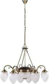 Csillár e27+e14 2x60w+6x40w fehér/bronz annabella