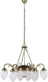 Rabalux csillár e27+e14 2x60w+6x40w fehér/bronz annabella