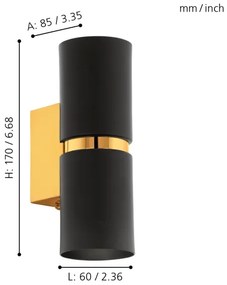 Eglo 95364 - LED Fali lámpa PASSA 2xGU10-LED/4W/230V