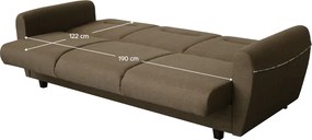 háromszemélyes kanapé, nyitható, barna Savana/minta, MILO