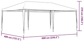 antracitszürke rendezvénysátor 4 x 6 m 90 g/m²