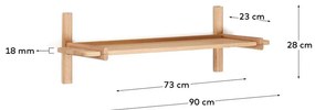 Natúr színű tölgyfa moduláris polcrendszer 90x28 cm Sitra – Kave Home