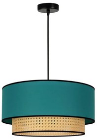 Duolla - Csillár zsinóron BOHO 1xE27/15W/230V átm. 45 cm türkiz/rattan