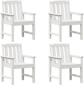 vidaXL Kerti Szék 4 pcs Fehér 65.5 x 59 x 88 cm Polietilén