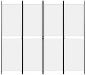4 paneles fehér szövet térelválasztó 200x180 cm