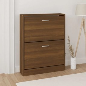 barna tölgyszínű szerelt fa cipősszekrény 59x17x81 cm