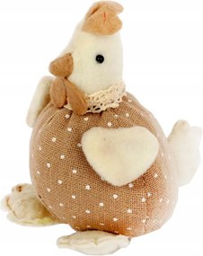 Plüss Tyúk Pöttyös Húsvéti Dekoráció 12 CM Barna Húsvéti Dekoráció