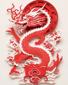 Poszter 40x50cm Vörös sárkány