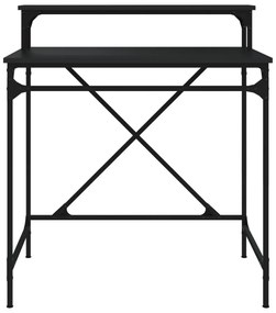 fekete szerelt fa és vas íróasztal 80 x 50 x 90 cm