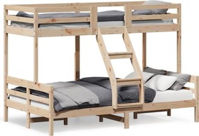 vidaXL tömör fenyőfa emeletes ágy 90x200/120x200 cm