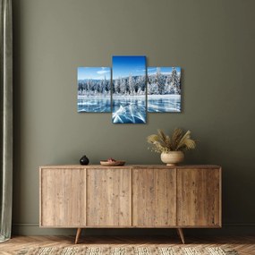 Kép a befagyott tóról és a havas fákról (90x60 cm)
