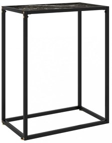 Fekete edzett üveg tálalóasztal 60 x 35 x 75 cm