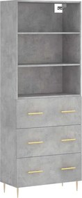 vidaXL betonszürke szerelt fa magasszekrény 69,5 x 34 x 180 cm