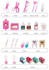 Orvosi készlet 73 kellékkel, interaktív mentőautó fényekkel és hanghatásokkal, baba, rózsaszín