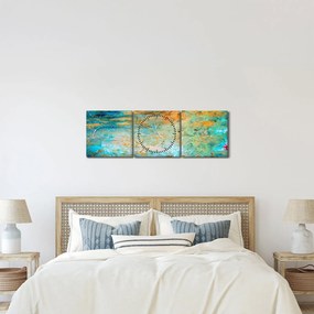 A kék absztrakció képe (órával) (90x30 cm)