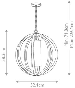 Elstead FE-ALLIER-P-S-LW - Csillár láncon ALLIER 1xE27/60W/230V tölgy