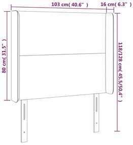 kék szövet LED-es fejtámla 103x16x118/128 cm