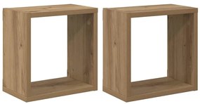 Fali Polcok 2 pcs kézműves tölgy 26 x 15 x 26 cm Faanyag