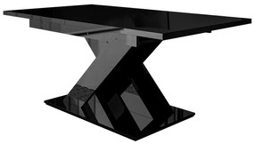 Asztal Goodyear 103Fényes fekete, 76x80x140cm, Hosszabbíthatóság, Laminált forgácslap, Laminált forgácslap