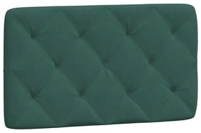 sötétzöld bársony ágykeret LED-világítással 90 x 200 cm