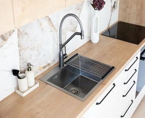 Laveo Colina, magas mosogatócsaptelep U-alakú kifolyóval, matt fekete, LAV-BCO_B78D