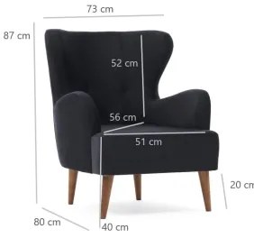 NEKO füles fotel antracit