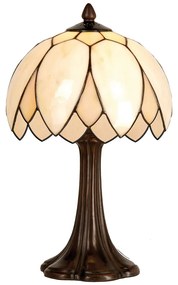 Tiffany asztali lámpa Bézs, Barna Ø 25x42 cm