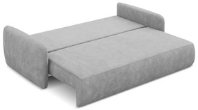 Világosszürke zsenília kinyitható-tárolóhelyes kanapé 218 cm Lilo – Makamii