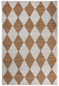 Fehér-natúr színű kézi szövésű jutakeverék futószőnyeg 60x230 cm Effie Diamond – Flair Rugs