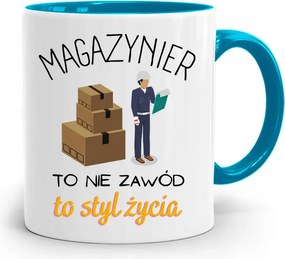 Kék Bögre Raktárosnak Egy Életstílus, fényképes nyomtatással