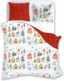 Pamut Ágyneműhuzat Karácsonyi Házikók 140x200 70x90 szett 2 részes