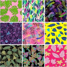 Poszter szett 9x 30x30 Mix Absztrakt levelek