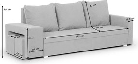 DOTA Háromszemélyes kinyitható kanapé Piros