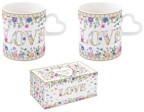 Porcelán bögreszett 2db-os, 320ml, dobozban, Mon Amour