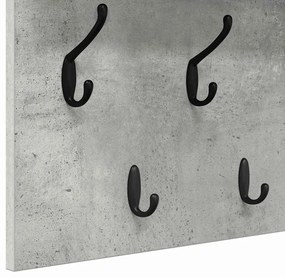 Fali Kabáthorog polcokkal Beton szürke 60 x 40 x 12 cm Faanyag