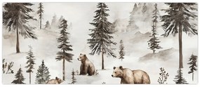 Kép - Erdő medvékkel (120x50 cm)