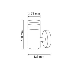 POLUX 304315 CRYSTAL Modern Kültéri Fali Lámpa Ezüst LED IP44