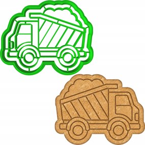 Mézeskalács lyukasztó autó teherautó Kipper Dumper Billenős 8cm