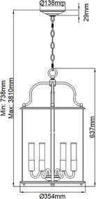 Hinkley Lighting GENTRY HK-GENTRY-P-L-PW Csillár 6x60W/E14