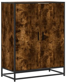 vidaXL füstös tölgy színű szerelt fa és fém cipőszekrény 75x38x97,5 cm