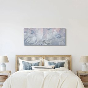 Kép - Kék virágok a falon (120x50 cm)
